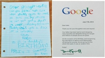 Google và lá thư dễ thương của một bé gái
